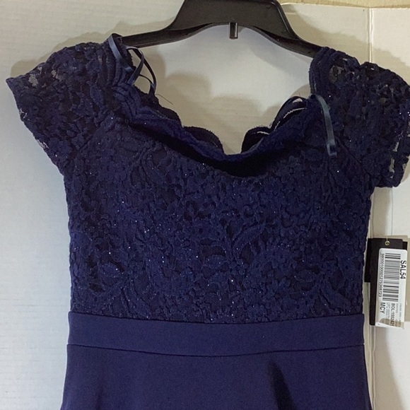 City Studios Juniors' Off-The-Shoulder Fit Flare Dress - Picture 4 of 9